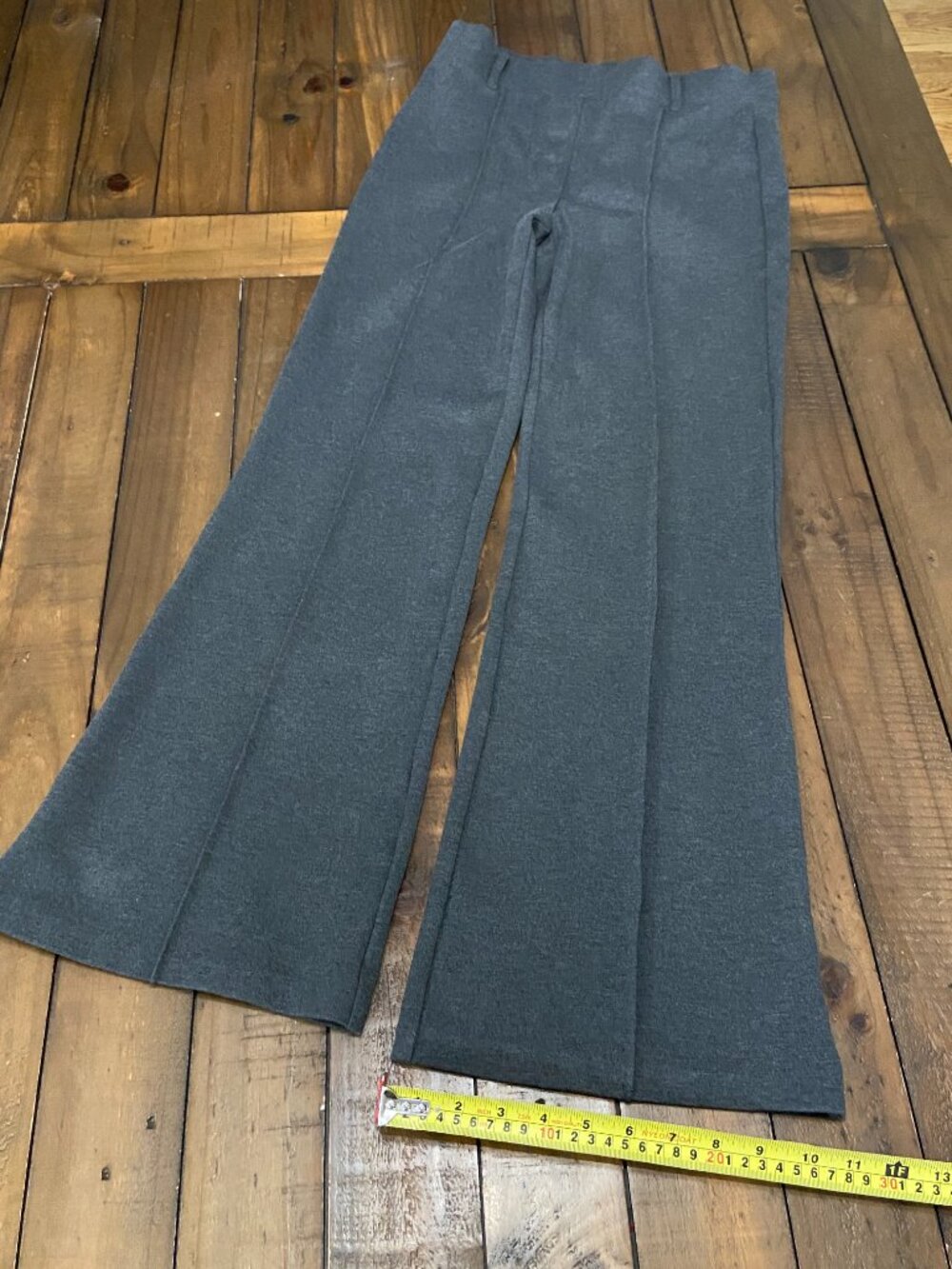 Quince Charcoal Gray Ultra-Stretch Ponte Flare Pants M - Picture 6 of 7